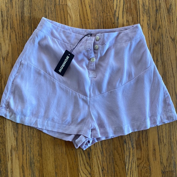 Monrow Crepe High Waist flare shorts NWT - Picture 8 of 10